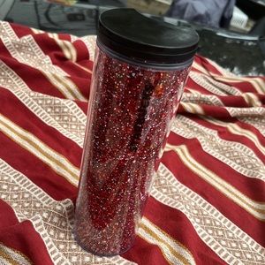 Red Sparkle Starbucks Thermos No cracks with Lid